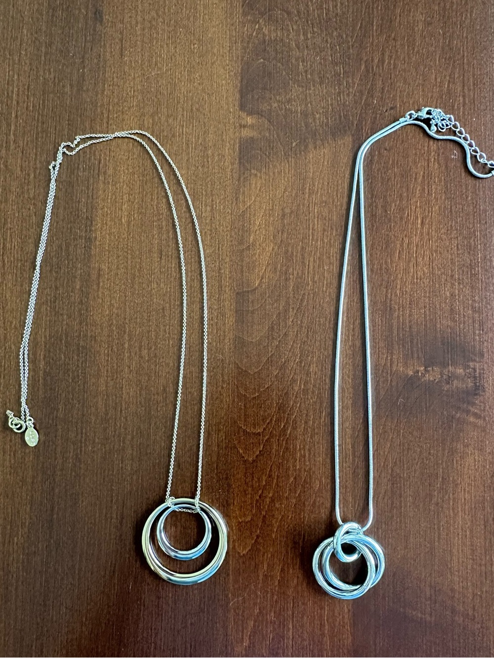 Loft Mixed Metal Interlocking Rings Necklace Bundle NWOT
